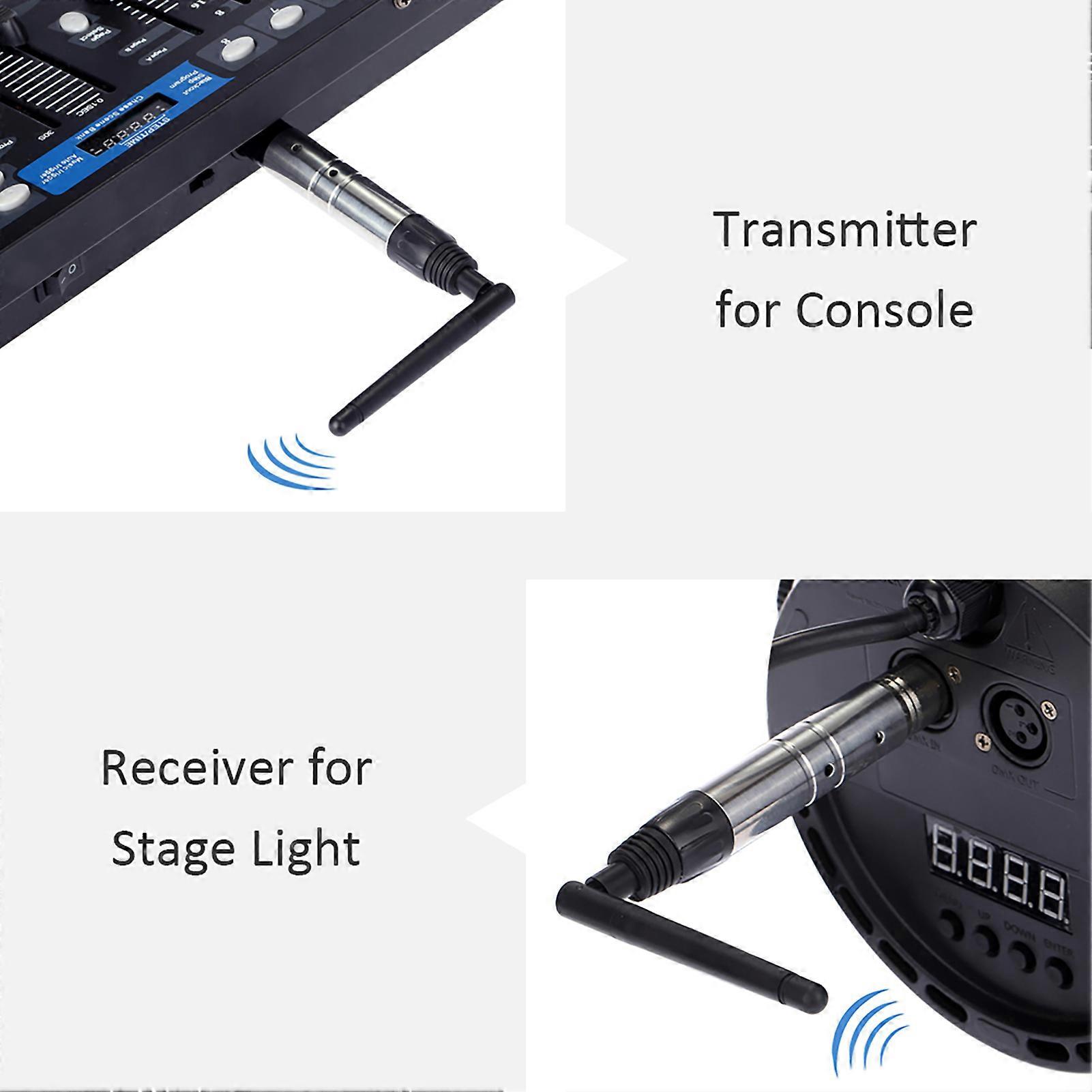 1000M Ultra Lunga Distanza 2.4G ISM DMX512 Trasmettitore e Ricevitore Wireless 23DBM Lighting Controller con Antenna per Stage Light PAR Effect Lamp