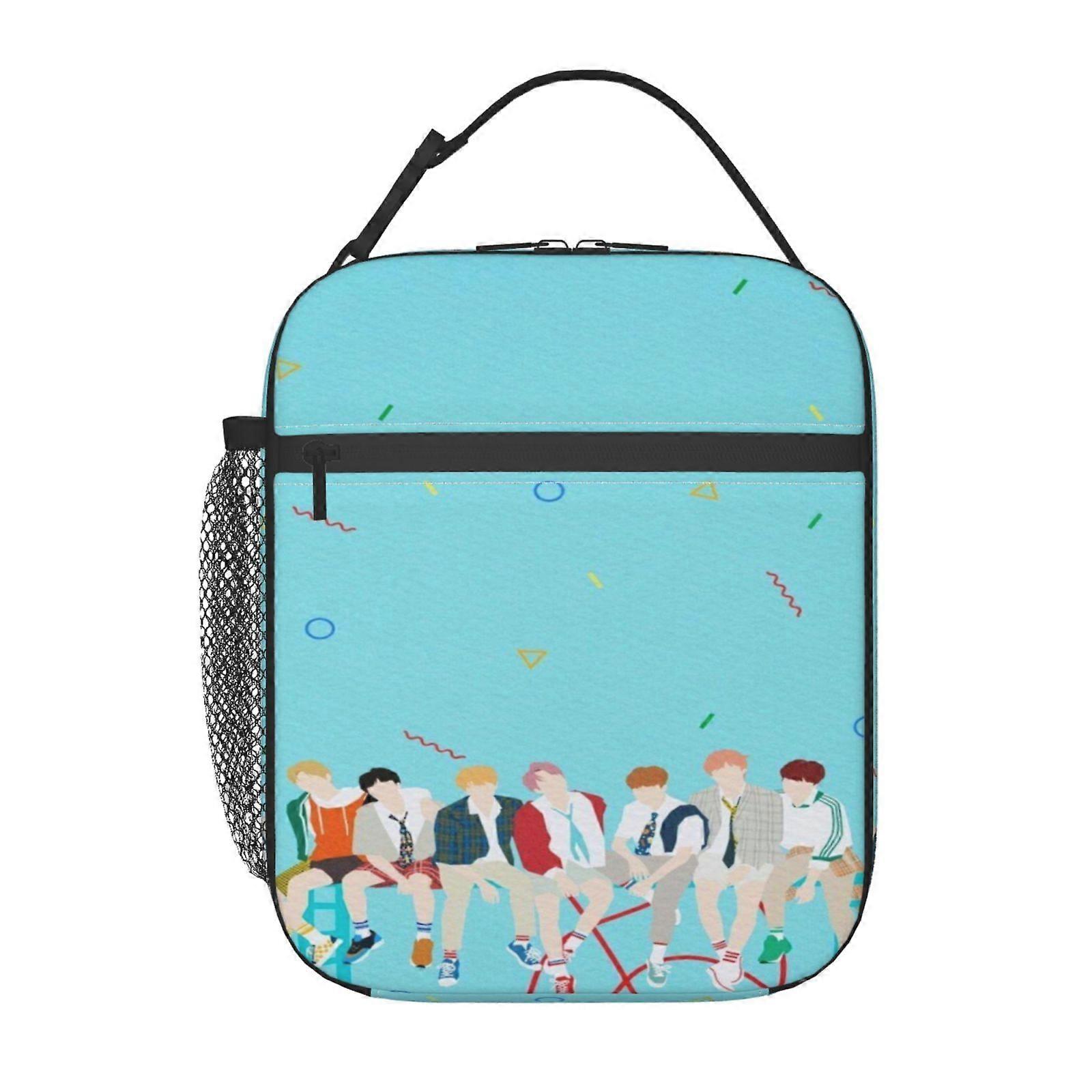 k2323 BTS Lunch Bag Antibacterial Lining, Silver Ion Technology to Prevent Mold & Odor Build-Up h2323