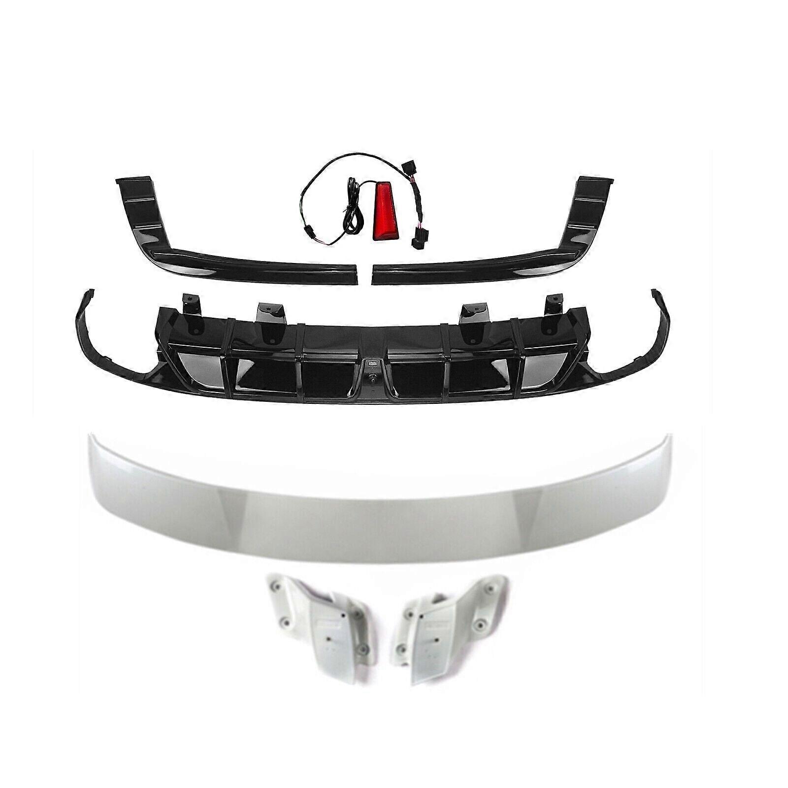 Rear Bumper Diffuser W/light +trunk Spoiler Lip White Fits Honda Accord 2018-2022