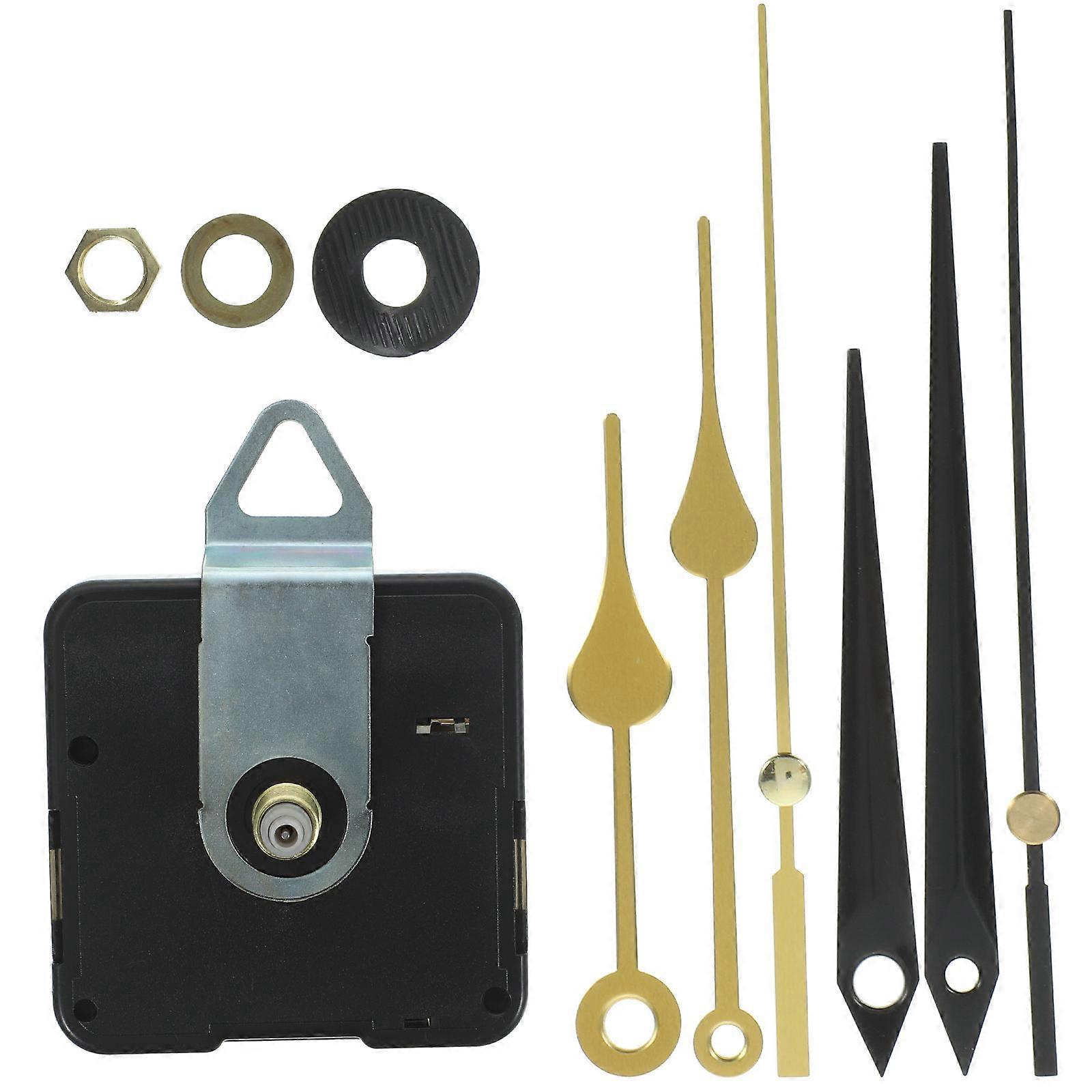 Silent Battery Powered Clock Movement Replacement Kit with Long Shaft Hands for Wall Clock Repair and DIY – Durable Plastic Motor for Accurate