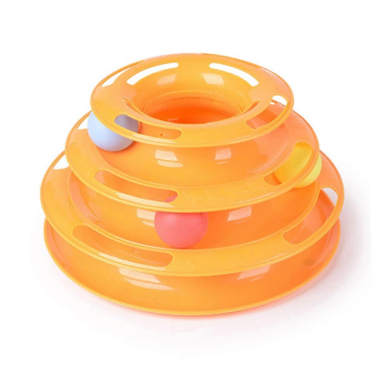 Cat toy balls intelligent threelayer for cats interactive food toy for play behavior and durability yellow