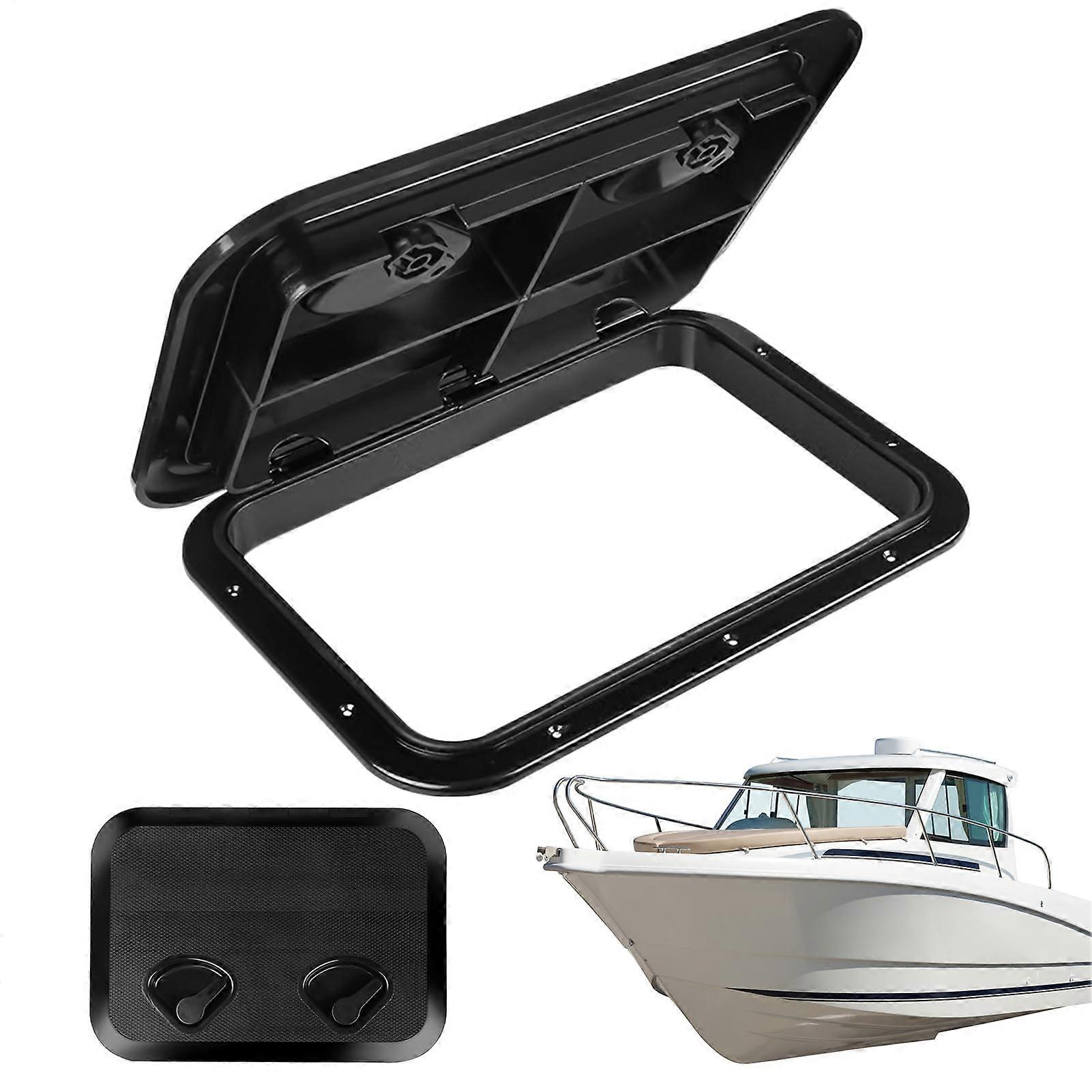 Boat Hatch Cover Rectangular, Seal Protection NonSlip, Black, 44x31.5cm