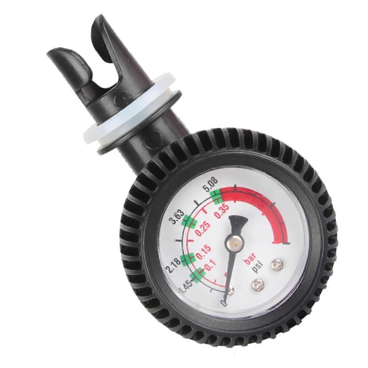 Pressure Gauge and Air Thermometer For Inflatable Dinghies, Kayaks And SUPs - Valve Adapter For Common Valves