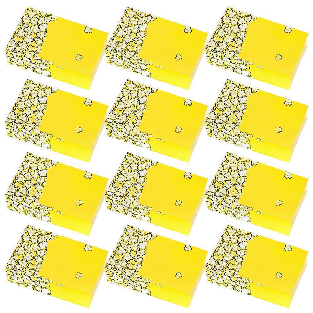 Yellow Paper Popcorn Bag Oilproof Food Container for Party and Storage Use 50Pcs