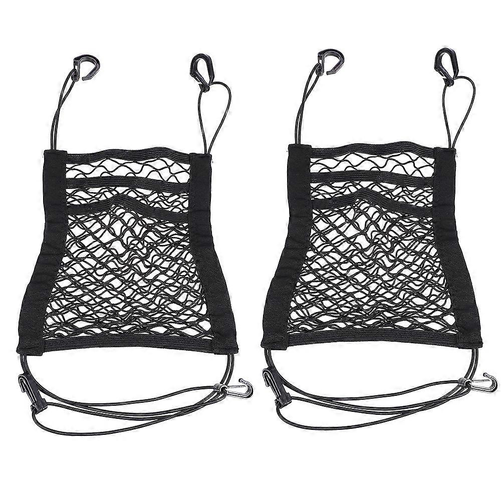 Elastic Car Seat Mesh Net Organizer with Stretch Pockets for Back Seat Storage – Large Capacity Holder for Purse, Documents, Mobile Phone and Pet