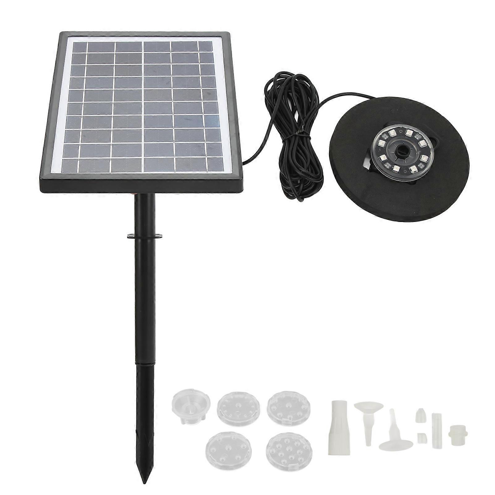 Solar Water Fountain Pump Kit Outdoor with Battery LED Light Floating Split Type DC8V