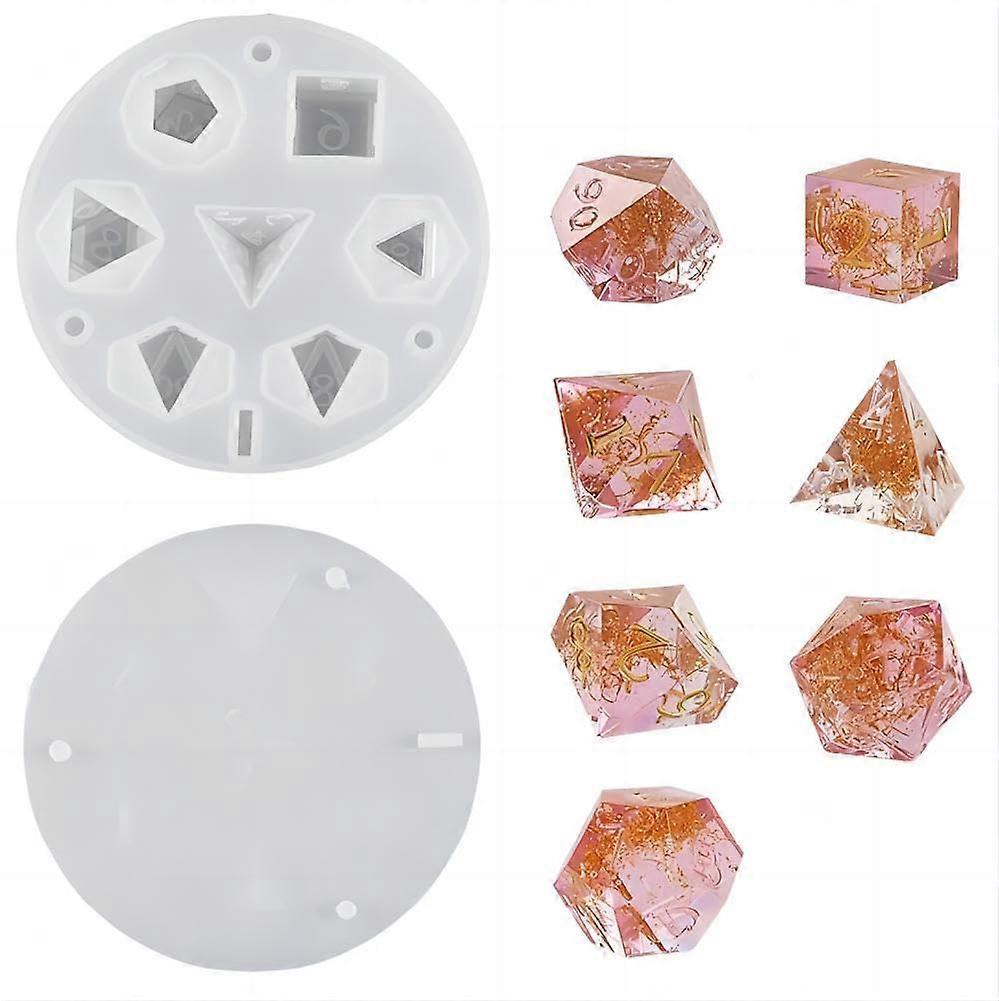 Dice Molds for Resin, 3D Resin Dice Mold, Silicone Dice Mould, Table Games Dice Molds, Set DND Jewelry Casting Molds for Games, Handmade Dice Making