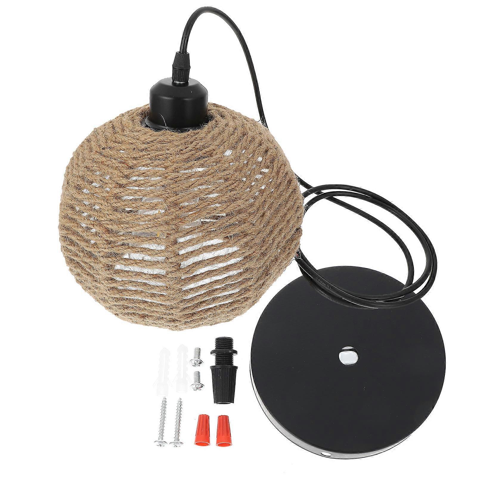 Hemp Rope Woven Lampshade for Decor Khaki Color Gentle Lighting Warm Indoor Atmosphere 1 Piece