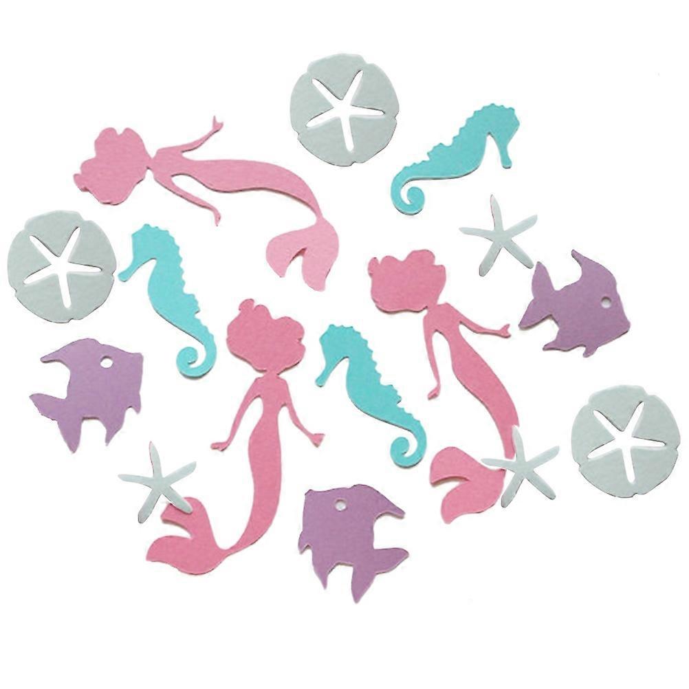Confetti Paper Mermaid Shape For Table Decorations Birthday Parties 4x2cm Assorted Color 100Pcs