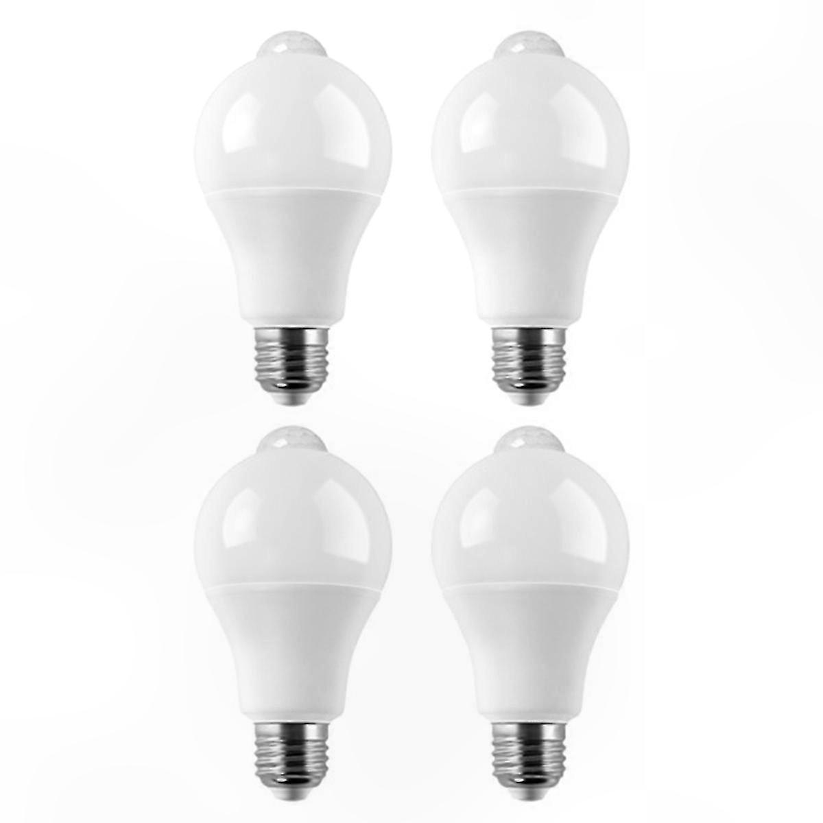 4-Pack E27 LED Bulbs with Motion Sensor 9W PIR Security Light