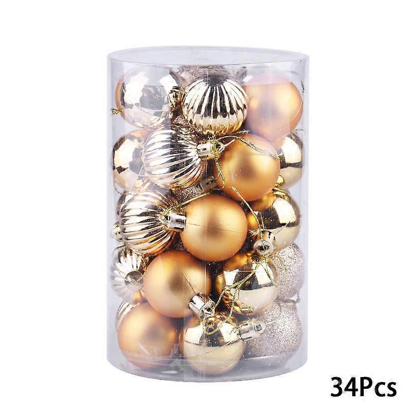 34pcs 4cm Christmas Ball Ornaments Bauble Xmas Tree Hanging Pendant Decoration For Home Party Xmas Tree Balls New Year Gifts