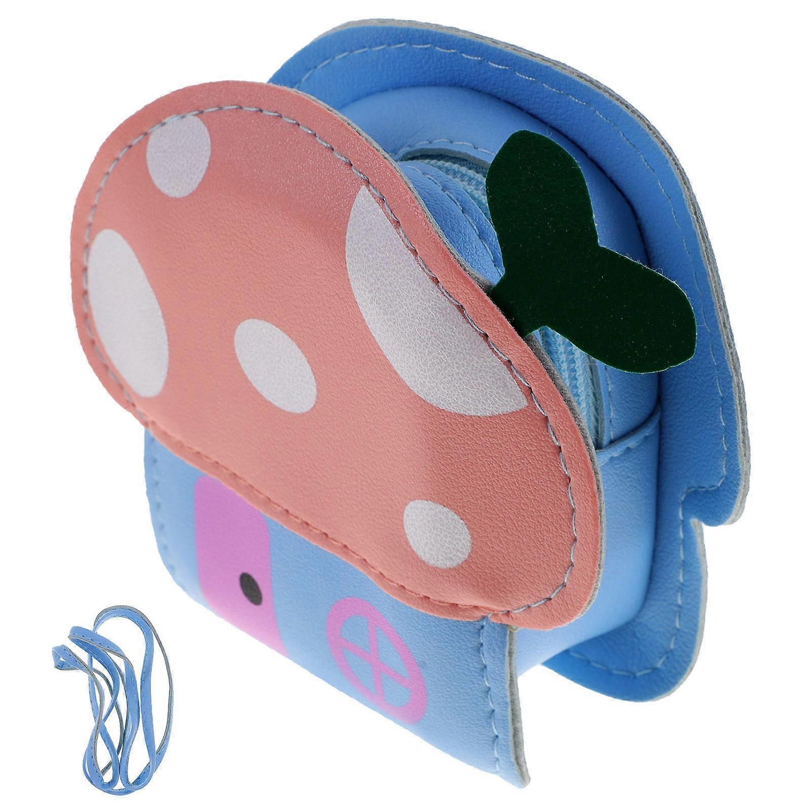 Mushroom Shoulder Bag Cartoon Change Purse for Girls Toddlers Casual Outings PU Material 1Pc