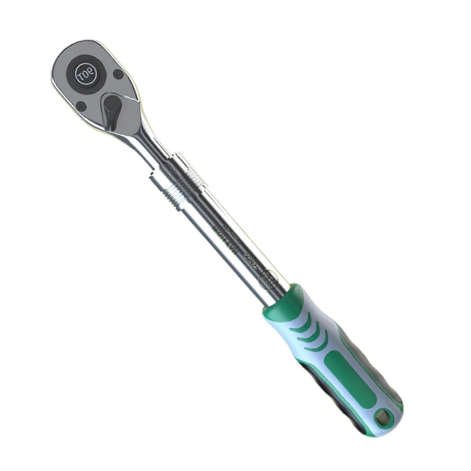 Adjustable Reversible Ratchet Wrench with Extendable 90-Tooth Socket Drive for Machinery Repair Tools