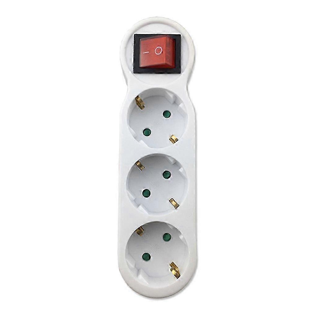 3-way socket adapter with switch, 3-way round multiple plug multiple socket distributor sockets