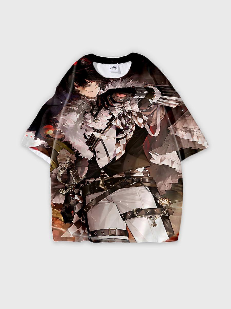 T-shirt round neck Role Pattern loose short sleeve E1763