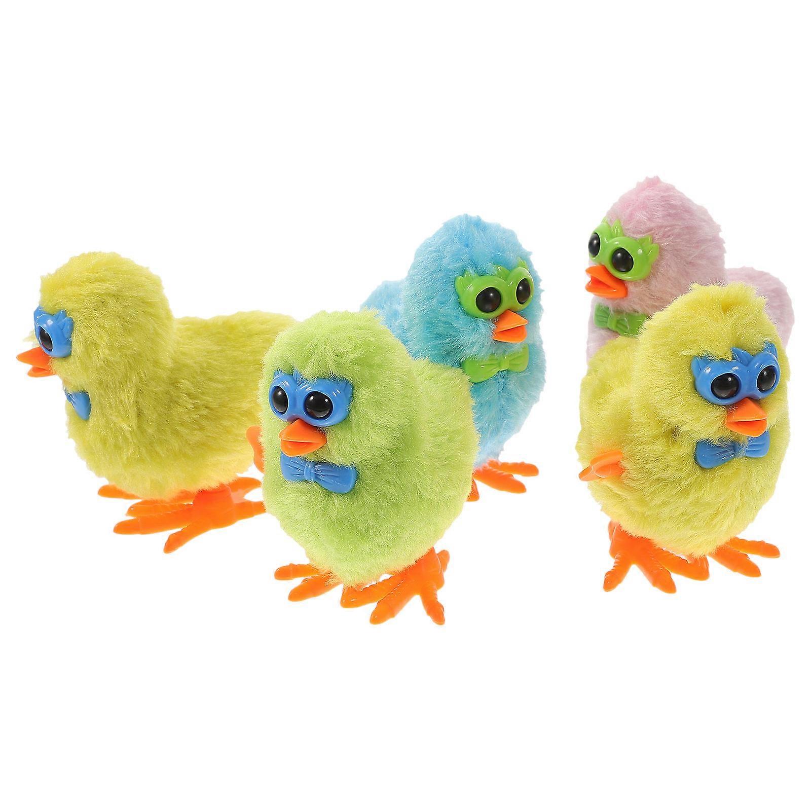 Wind Up Chick 5Pcs ABS Assorted Color Easter Basket Stuffer Kids Toy Joyful Decor for Decor