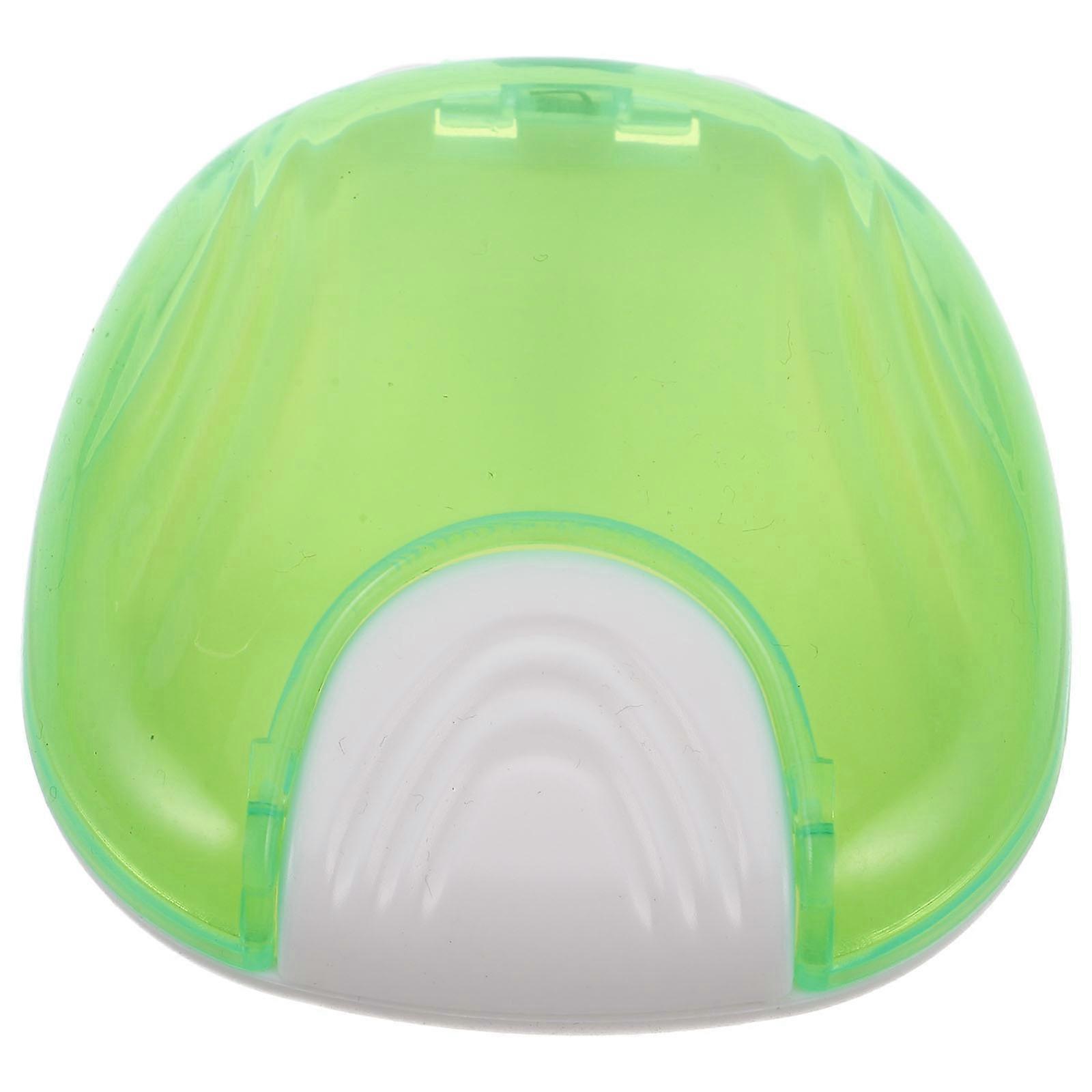Shell Shaped Tooth Appliance Container with Press Design for Storage Light Green Plastic