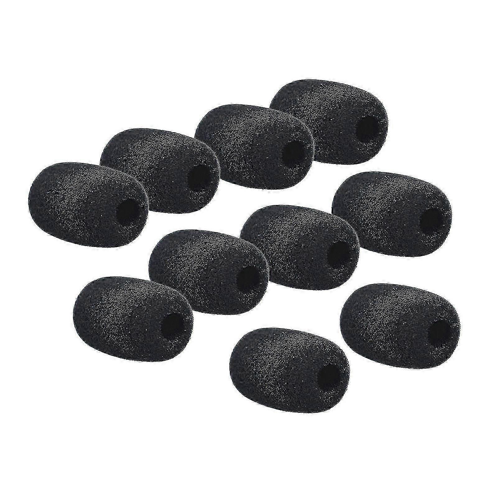10pcs Mic Windshield Foam Replaceable Wind-proof Soft Plosives Reduction Lapel Mic Sponge Cap For Recording