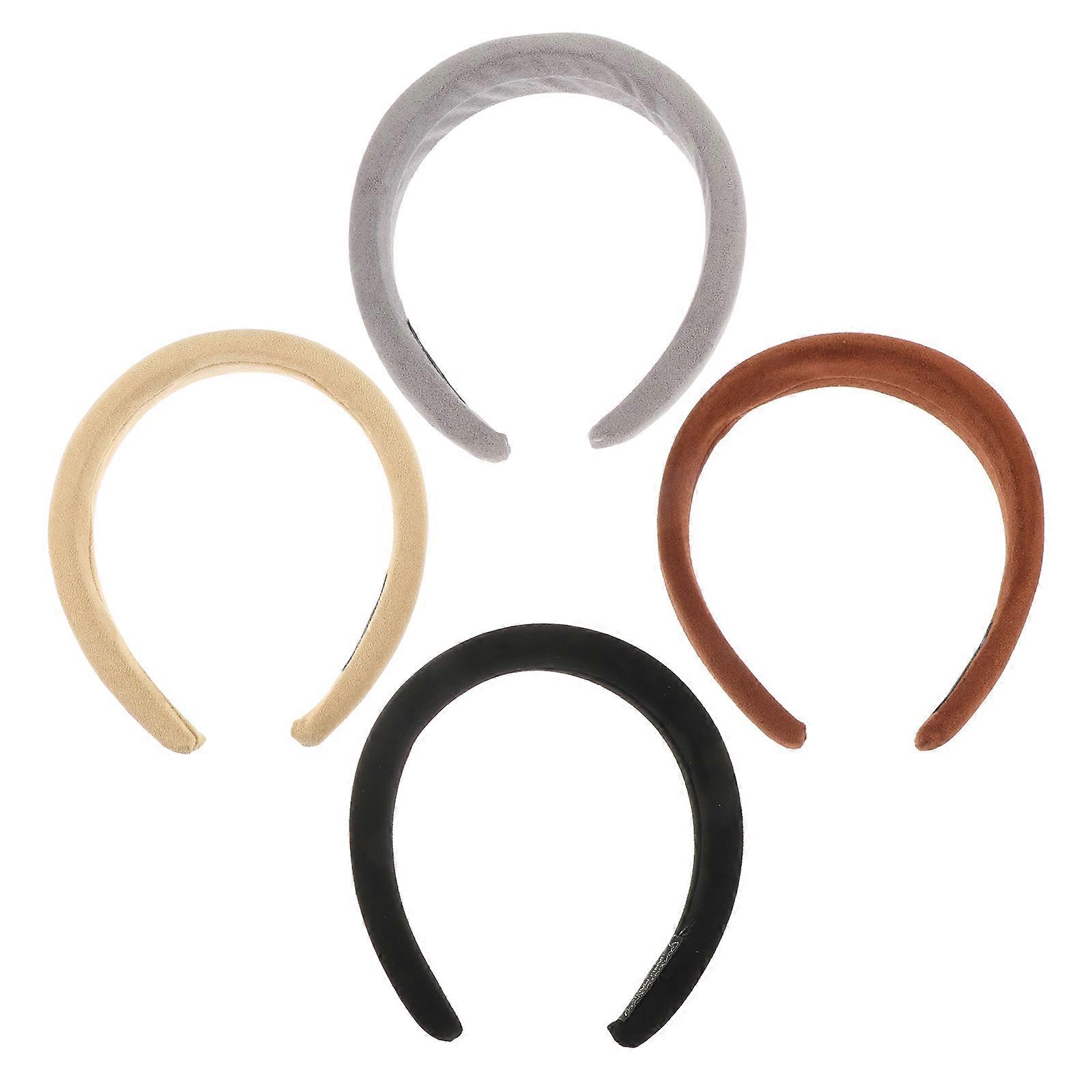 Elegant Headbands for Women 4Pcs Wide Hair Hoops Simple Design Assorted Color Versatile to Wear for Occasions