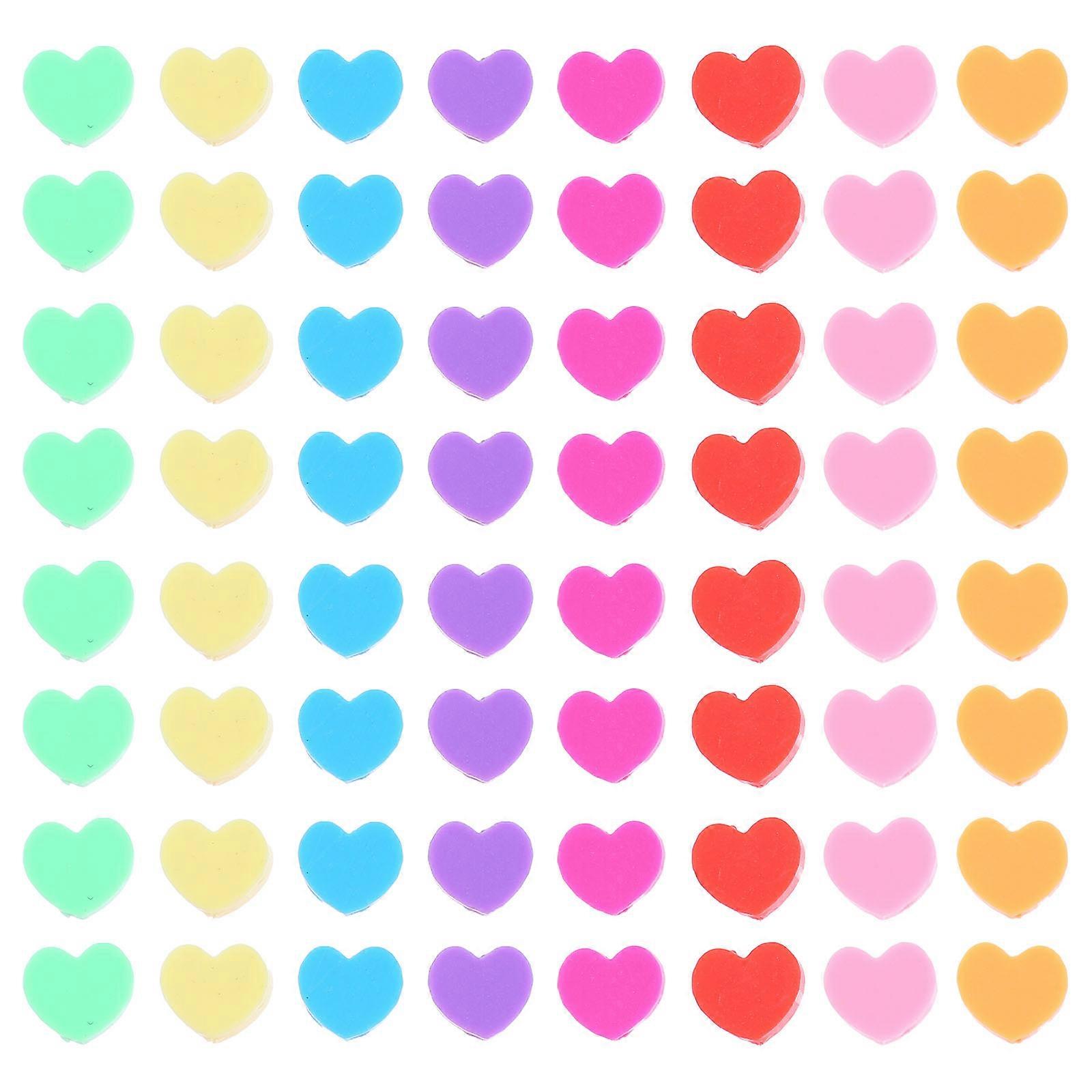Versatile 100Pcs Heart Shape Beads Assorted Colors Ideal For DIY Craft Projects And Jewelry Making