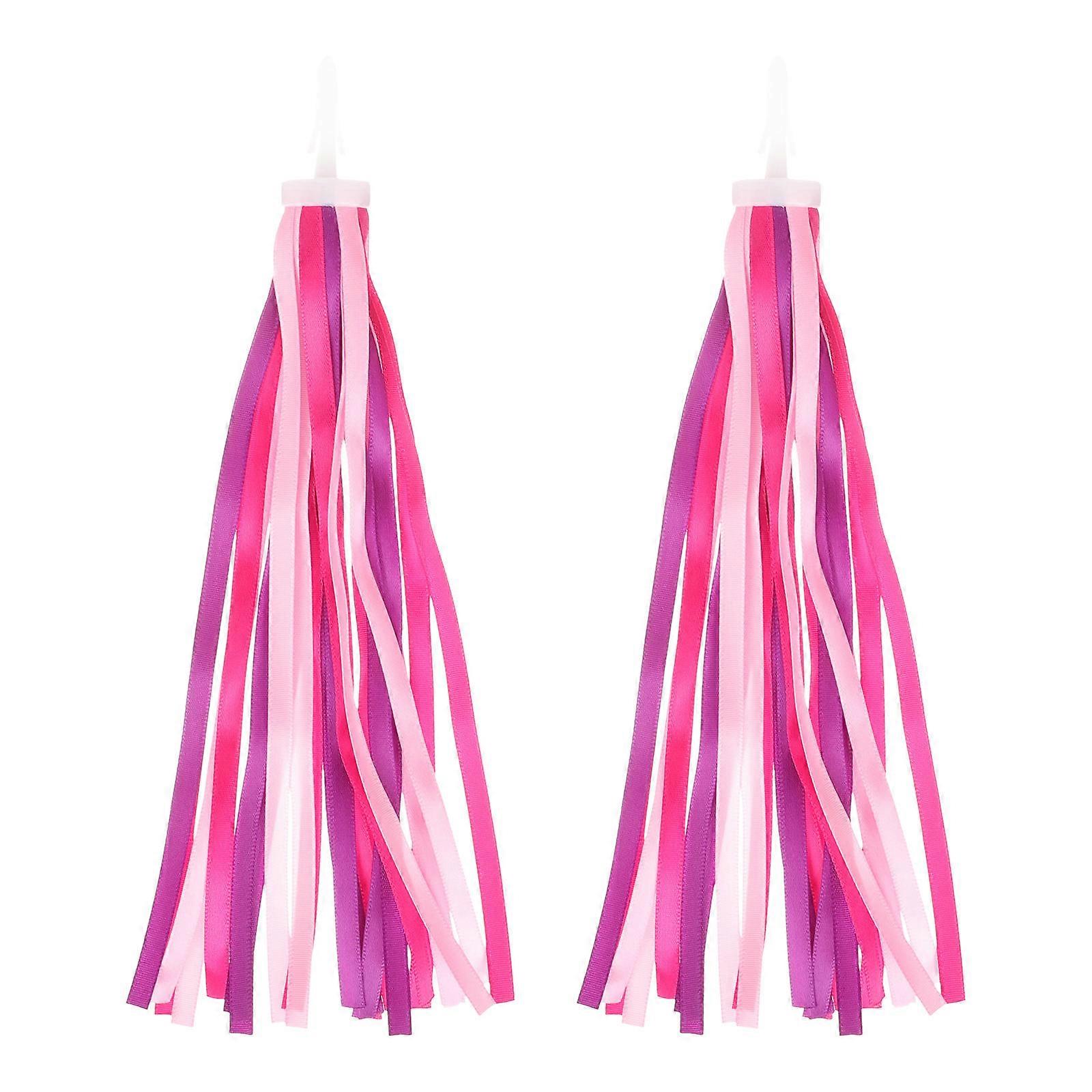 Bike Streamers Pair Decorative Tassels Handlebar Ribbons Bicycle Accessories for Boys Easy Install Vibrant Ornaments