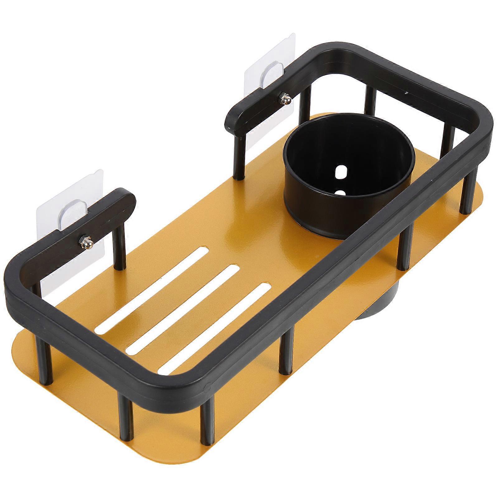 Small Bathroom Wall Shelf Floating Design Drainage Square Shape 1Pack