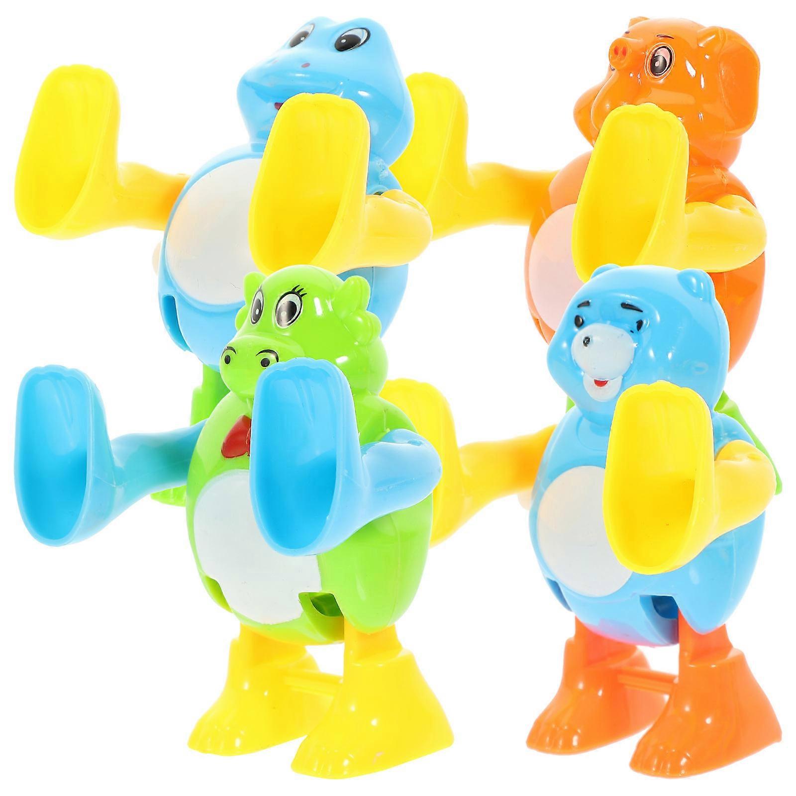 4Pcs Portable Wind Up Toys Cartoon Clockwork Toys Clockwork Children Toys Kids Supplies