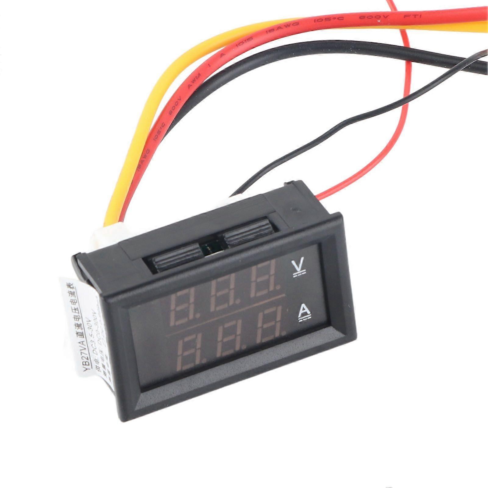 Dual Display Digital Volt Amp Meter 0-300V DC with Reverse Polarity