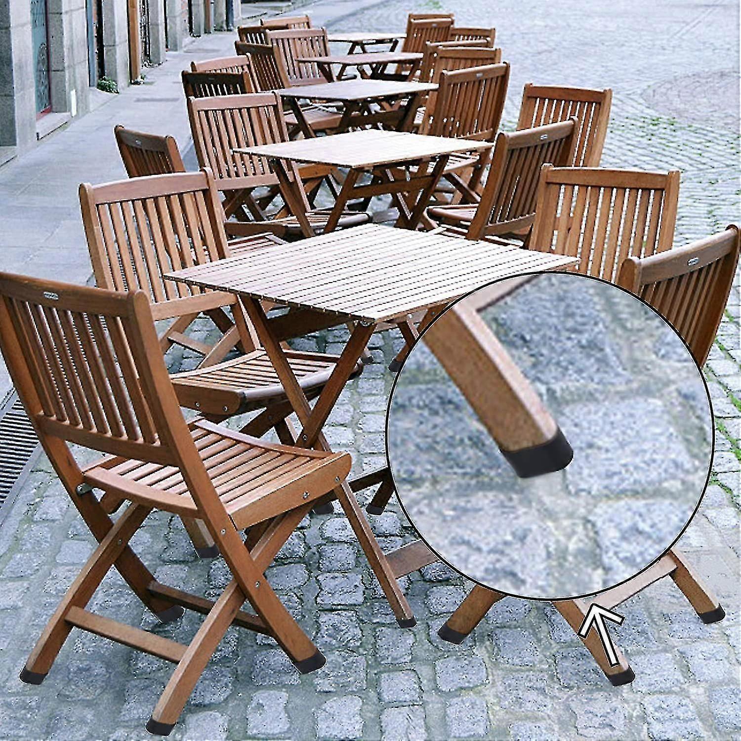 16個の椅子脚キャップ、椅子脚保護、床保護、足キャップ、プラスチックカバーキャップ、折りたたみ椅子、傾斜椅子脚用楕円形チューブ、ガーデンチェア