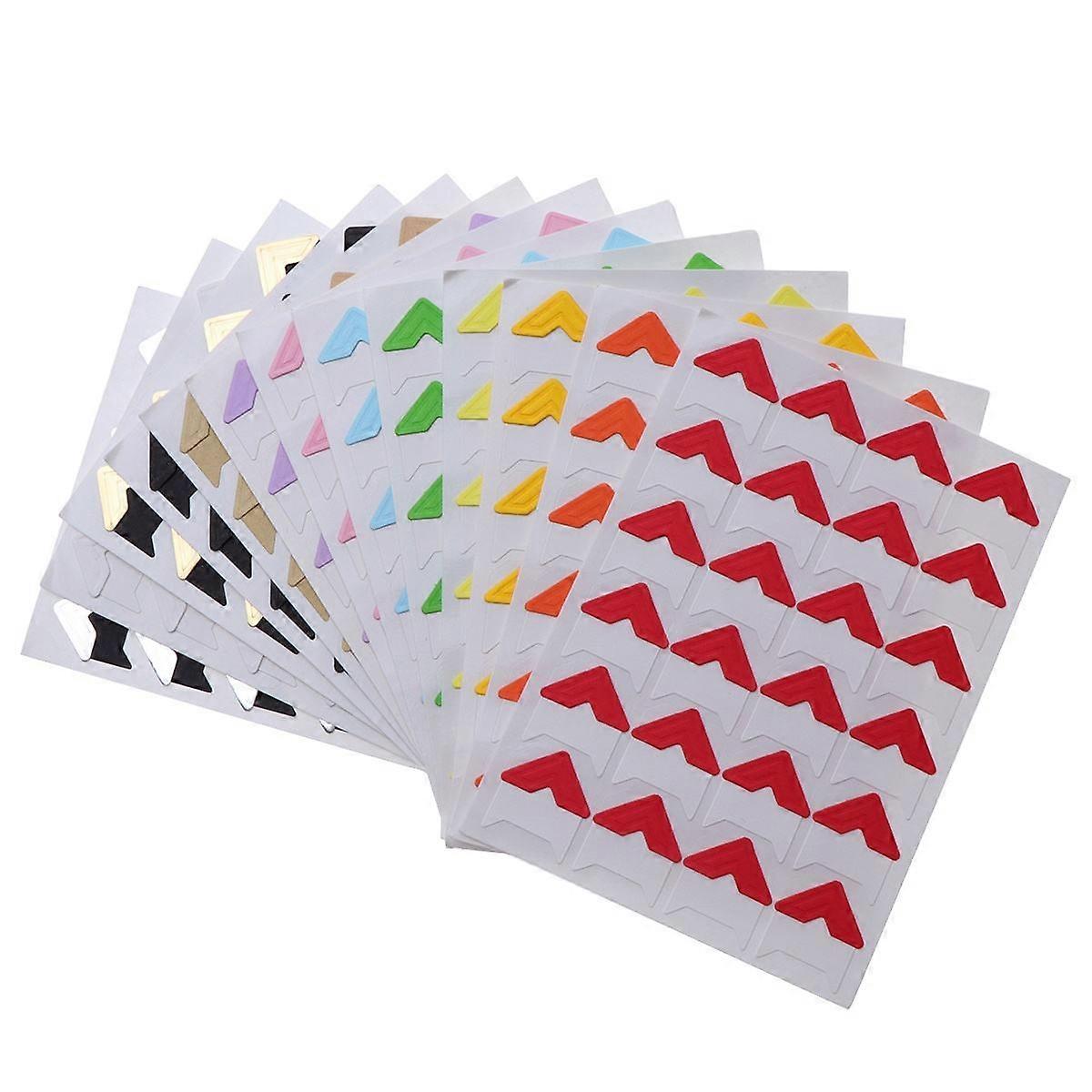 13 Sheets Photo Corner Stickers for Scrapbook Album Diary DIY Corner Protection Paster (Multicolor)