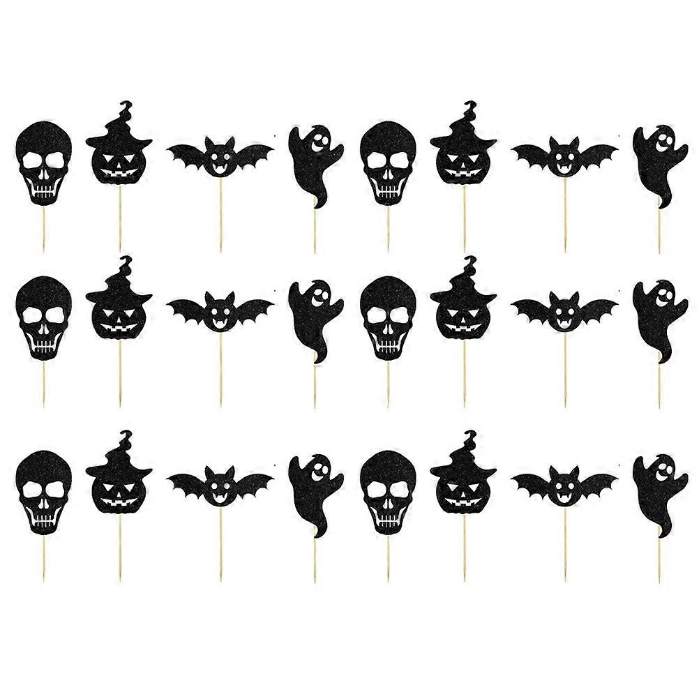 Halloween Themed Cupcake Ornaments 24Pcs Decorative Cake Picks For Cakes And Ice
