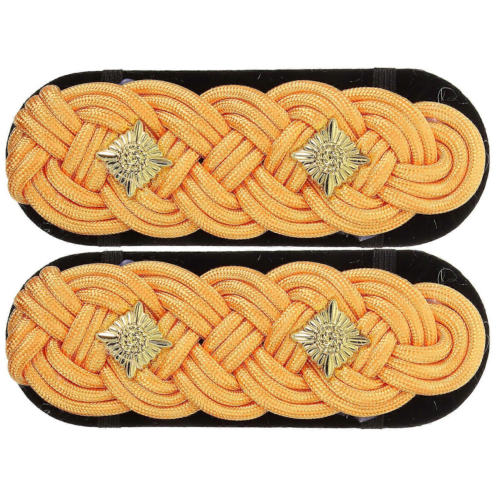 Orange Shoulder Decoration 1 Pair Epaulettes Ideal For Uniforms And Clothing Suitable For Ceremonial Events And Performance Settings