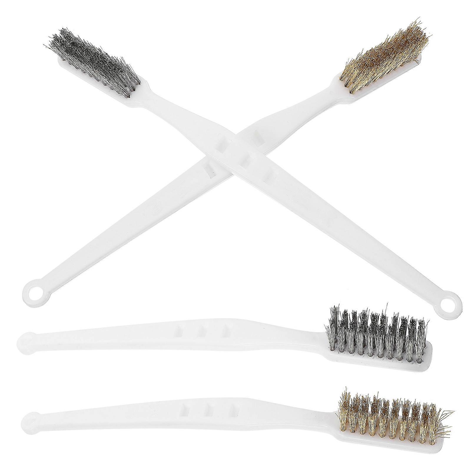 4pcs Steel Wire Cleaning Brushes with Handles – Rust Removal & Polishing Tools for Home, Industrial, and Automotive Use – Compact & Versatile