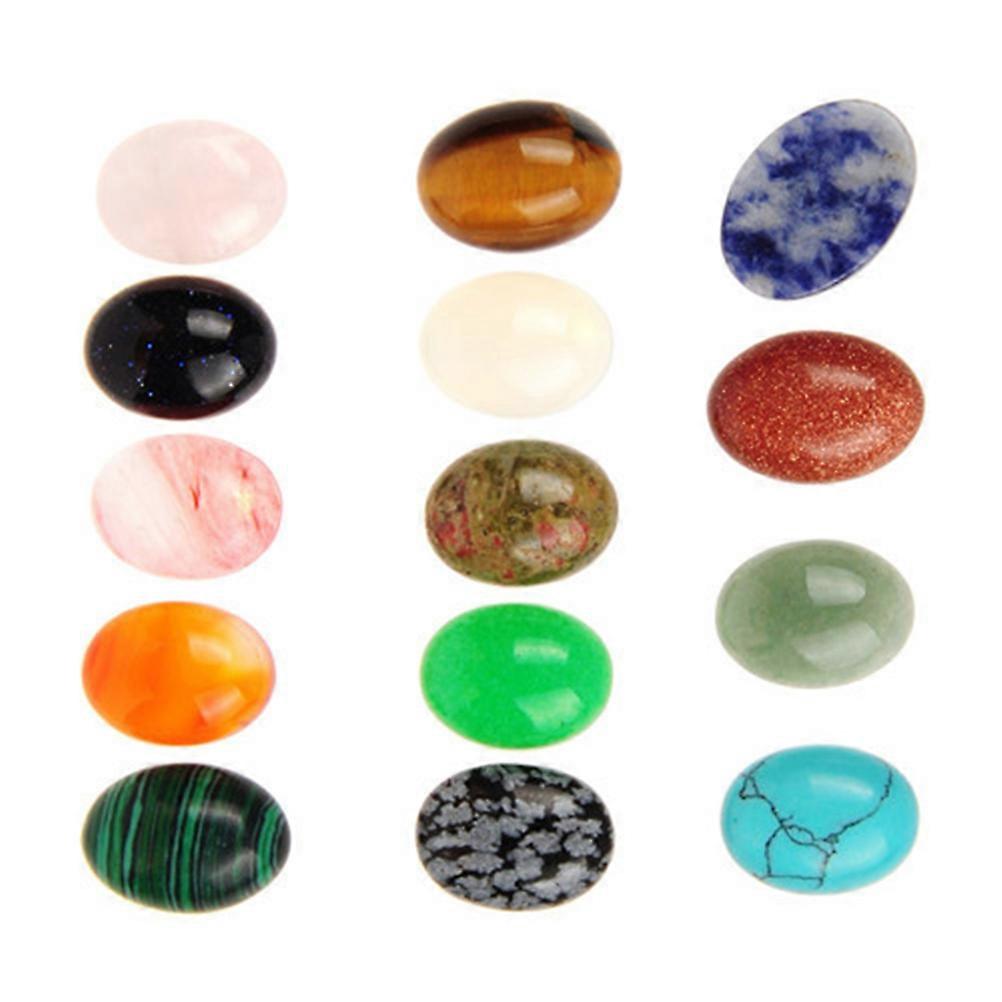 Jewelry Making Charms 10Pcs Oval Stone Beads Mixed Color Ideal For Everyday Use And Craft Projects For Jewelry Accessories