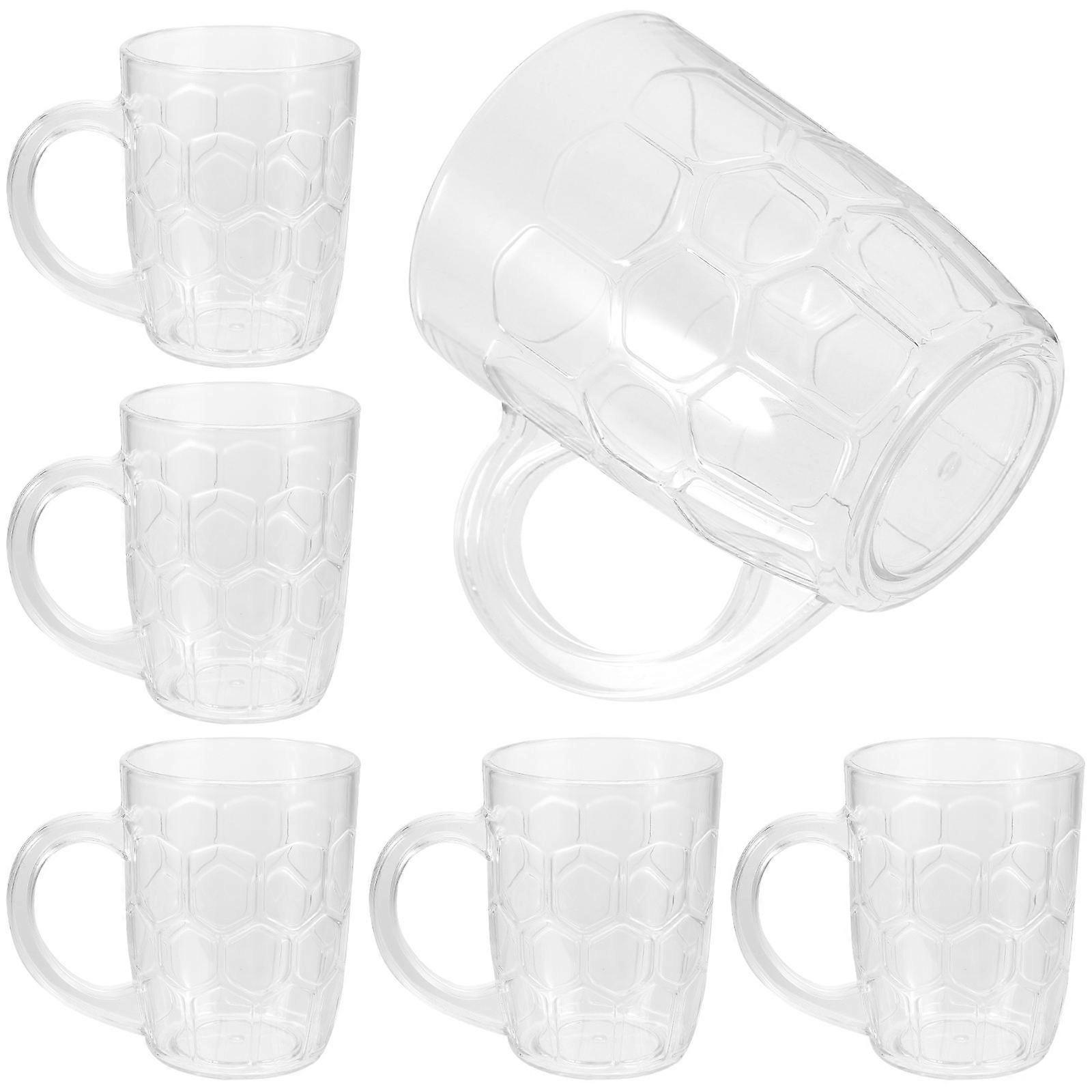6Pcs Portable Beer Mugs Clear Beer Mugs Party Small Cups Tasting Cups Whiskey Juice Cups for Party