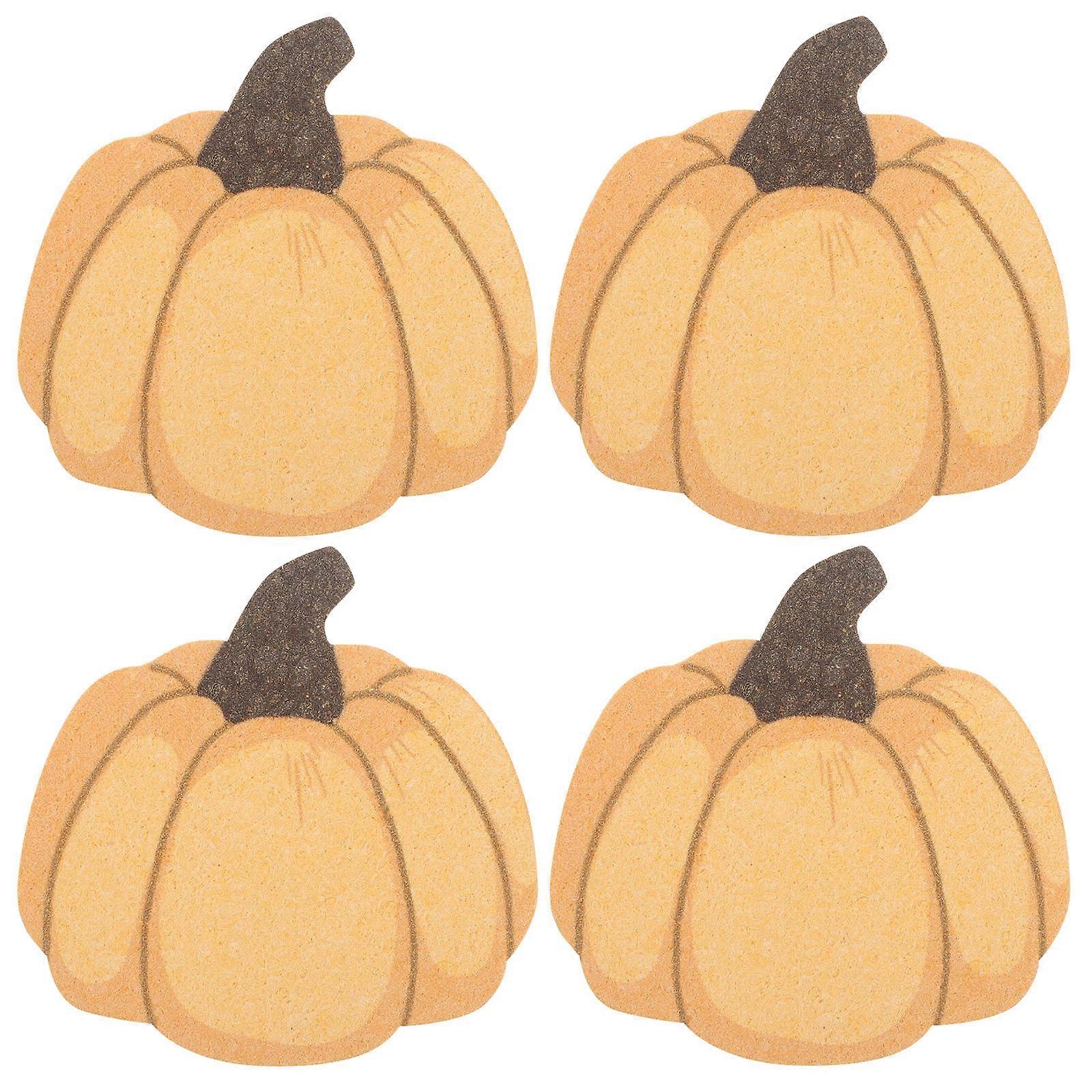 4pcs Natural Cellulose Pumpkin Sponges for Kitchen & Bathroom Cleaning – Quick Drying, Absorbent, Non Scratch, Cute Vegetable Design Household