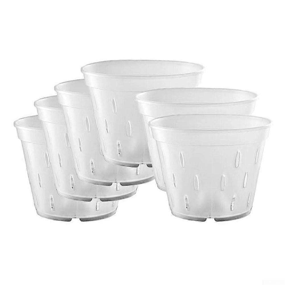 Transparent Orchid Pots with Drainage Holes for Indoor Gardeners, 6-Inch Size, Durable Plastic Material, Clear Design