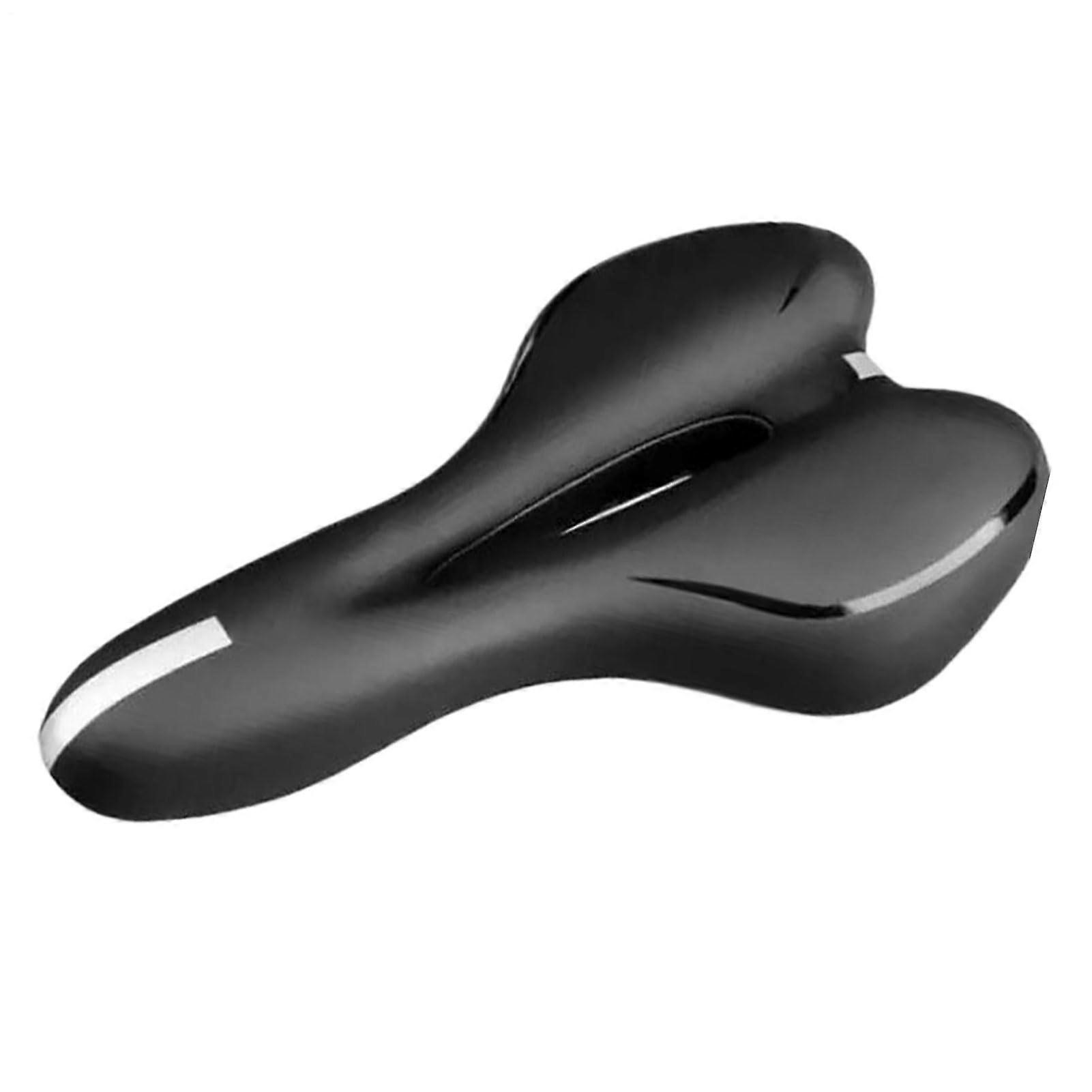 Bicycle saddle cushion  Hollow saddle pad replacement  With reflective strips, ergonomic, nonslip, for long distances, black