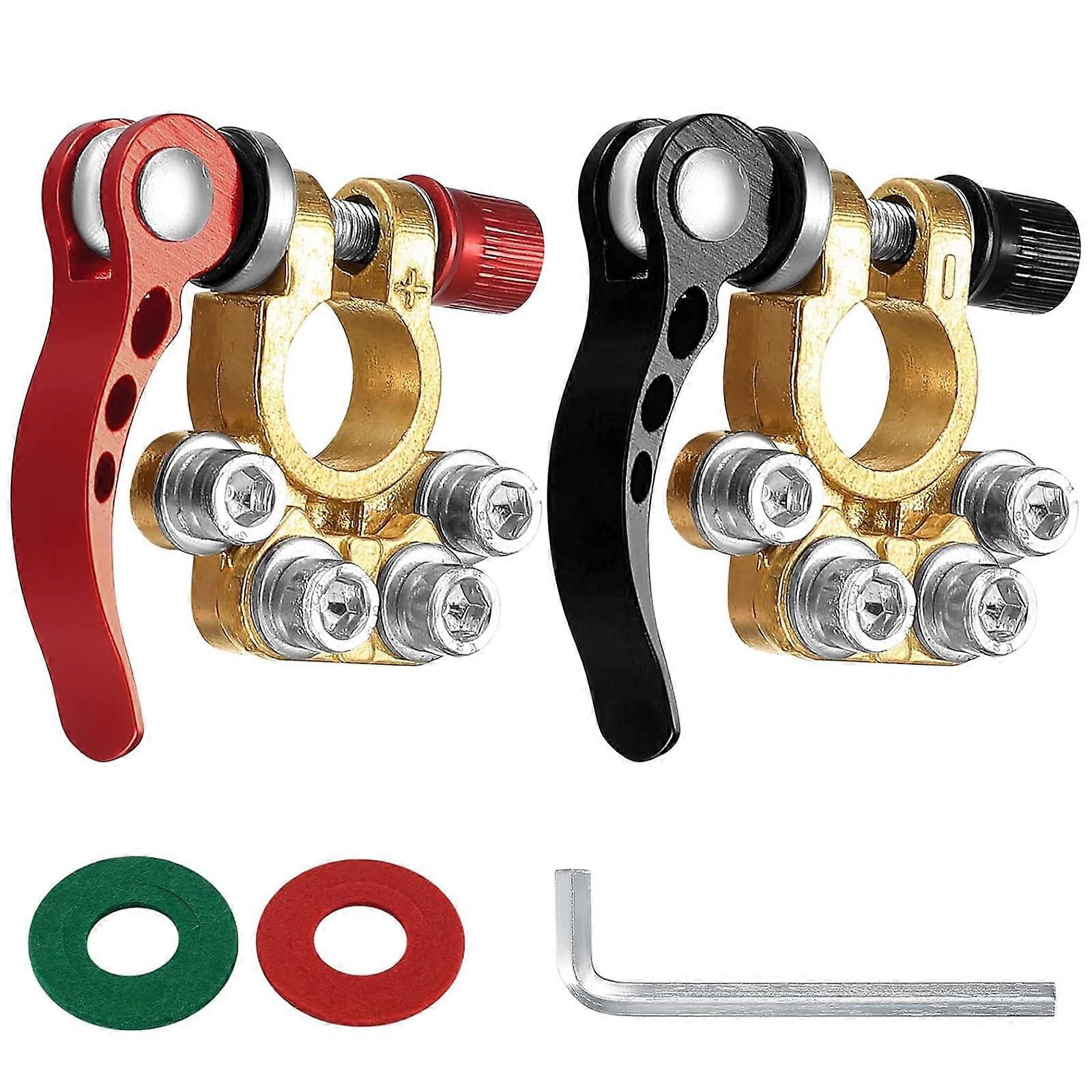 Battery Terminals 2-Pack, 12V Quick-Release Pole Terminal for Car Batteries 12/24V