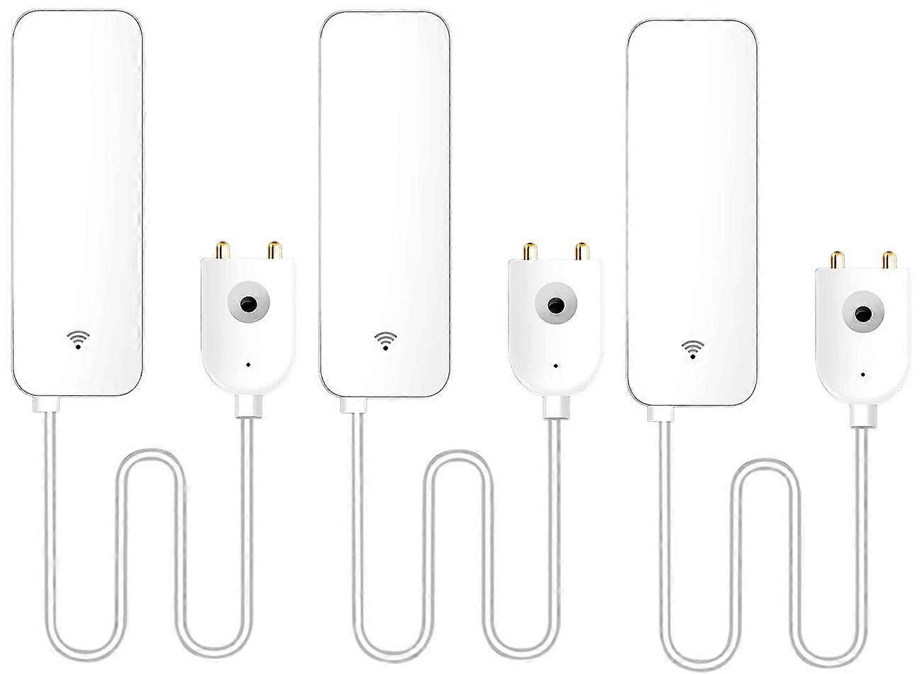 Home Control Elesion Water Detector: Set of 3 WiFi, External Sensor, App, 2Year Battery