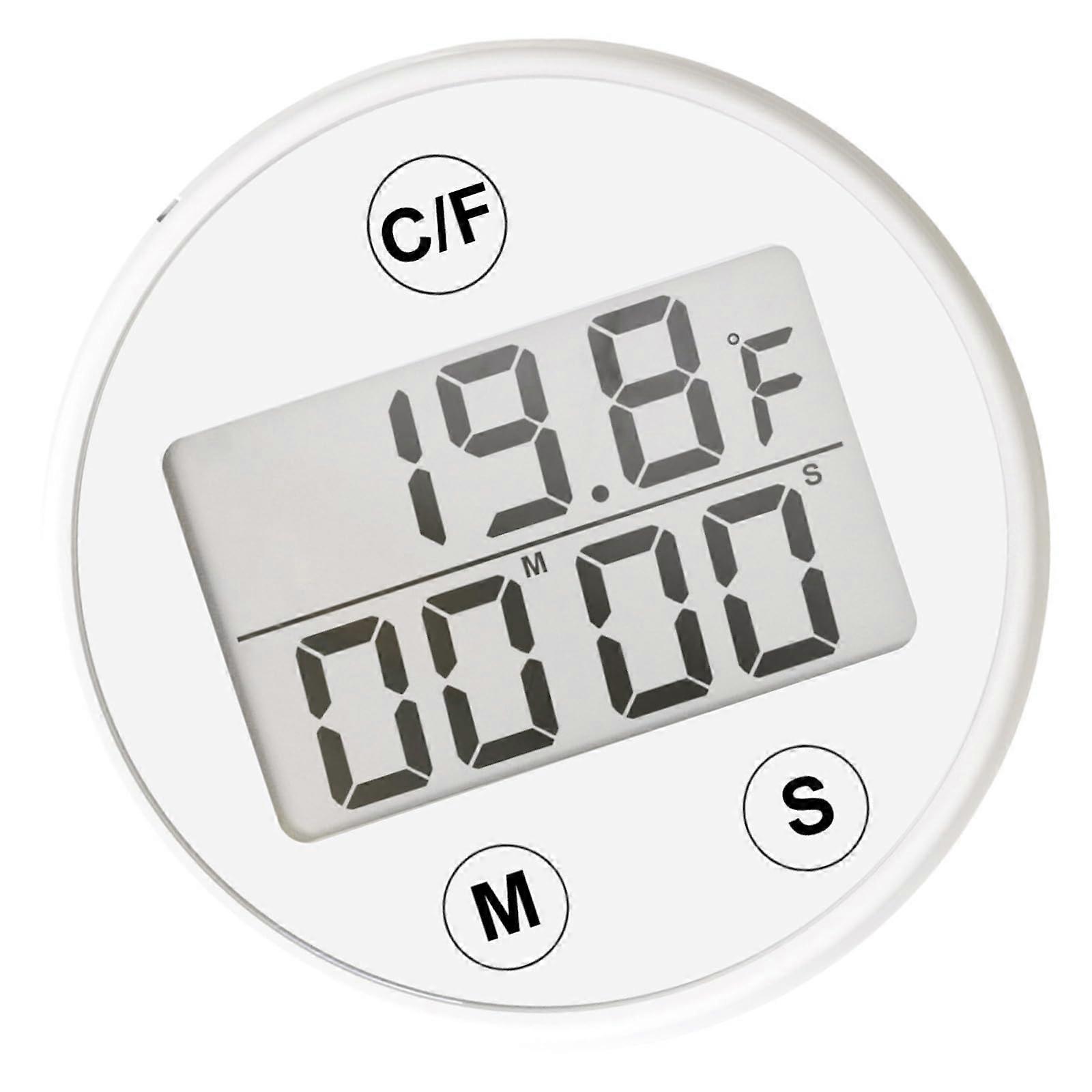 Unisex Waterproof Digital Thermometer with Accurate Ice Bath Monitoring Alarm System, Portable and Durable Design, White