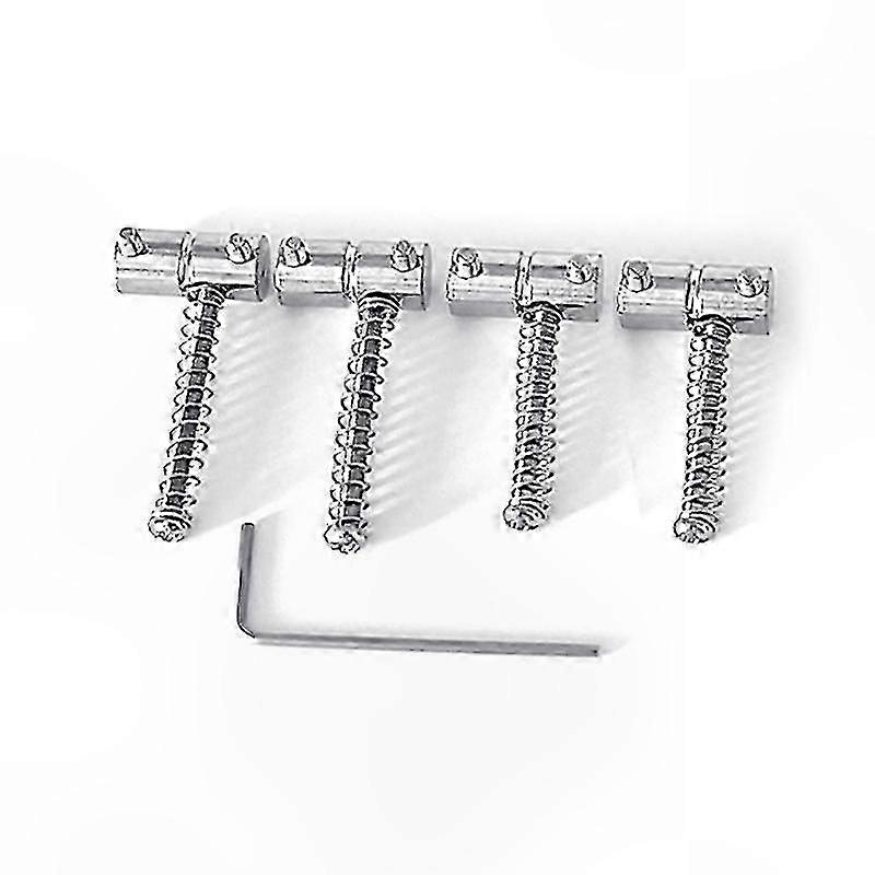 Zinc Alloy Bass Guitar Bridge Saddles Plate Block for 4-String Replacement, Available in 2 Colors