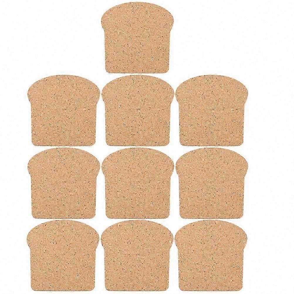 Light Brown Cork Coasters, Heat-Resistant and Dampness-Proof, 10x10x0.5cm, Set of 10 for Coffee Shops and Home Use