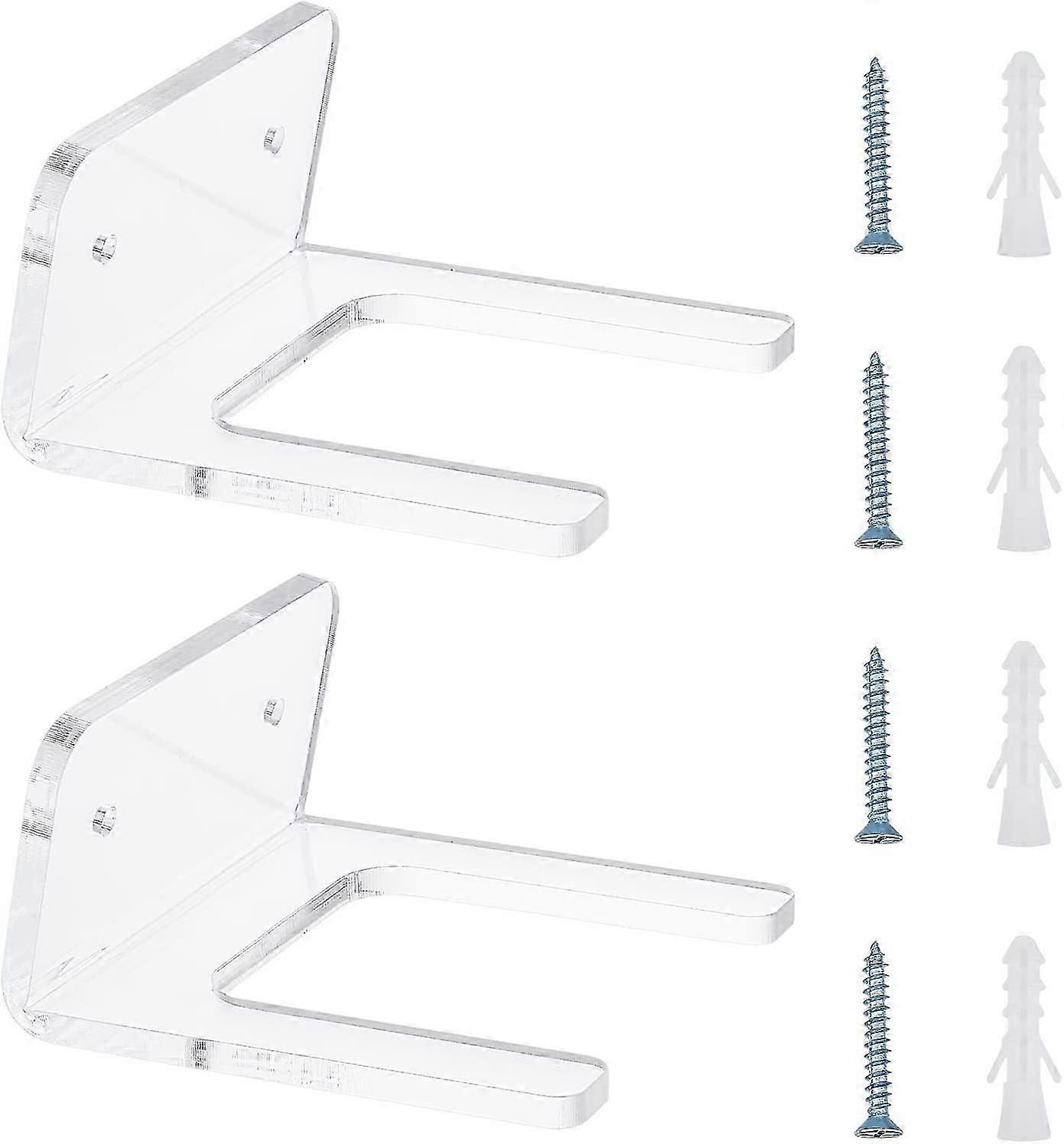 2 مجموعة شماعات حائط الغيتار الاكريليك 2 قطعة شماعات حائط جيتار شفافة مع 4 قطع مسامير حديدية ومقابس بلاستيكية 9.4x10x4.85 سم جبل خطاف حائط الغيتار ل Gui