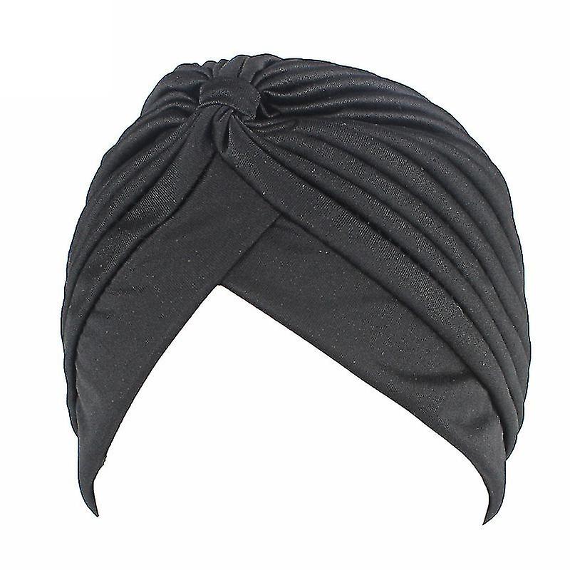Femmes Solid Turban Hat Head Wrap Beanie Cap Headwear