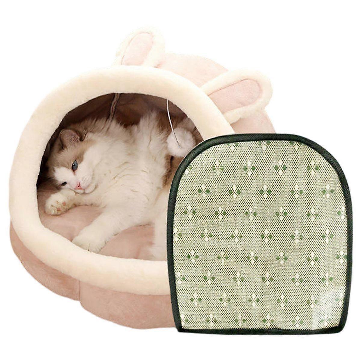 猫用ベッド - 洗える洞窟マット |屋内猫用犬小屋ベッド |猫用ベッド |キャット・ケーブ・ハウス |快適な猫用ベッド |猫かご