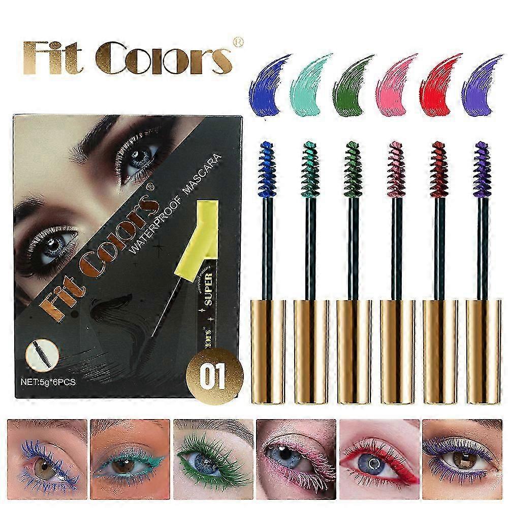 6-Color Mascara Set Waterproof & Highly Pigmented for Bold Cosplay Looks