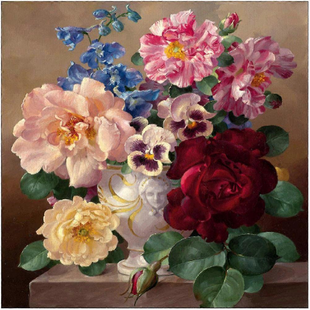 30*40cm Handmade Vase Pattern Diamond Drawing Printing Craft Decoration j738