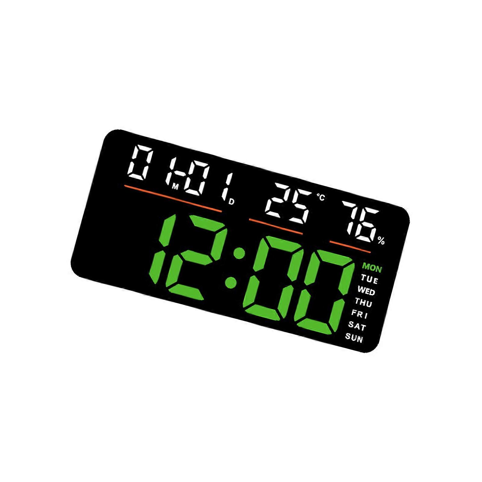 LED Electronic Wall Clock With Temperature Date Alarm Clock Countdown Timer Function For Bedroom Kitchen Workspaces Multicolor