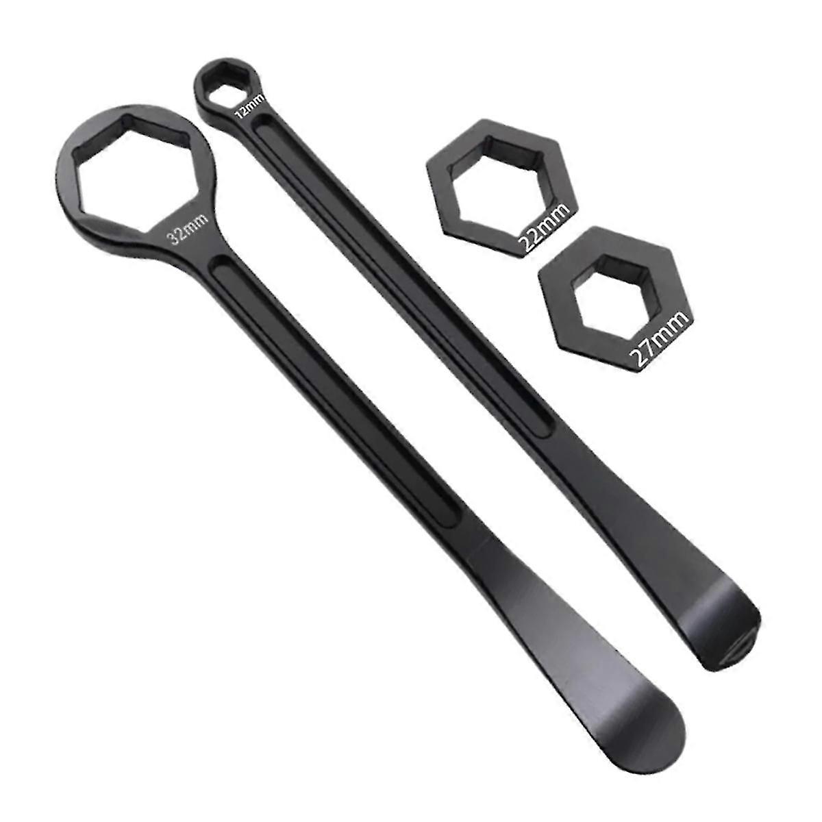 32/10/12/22/27mm Universal Motorcycle Tire Iron Set Combo Levers Set Tire Repair Tool Spanner Head Tire Change Black
